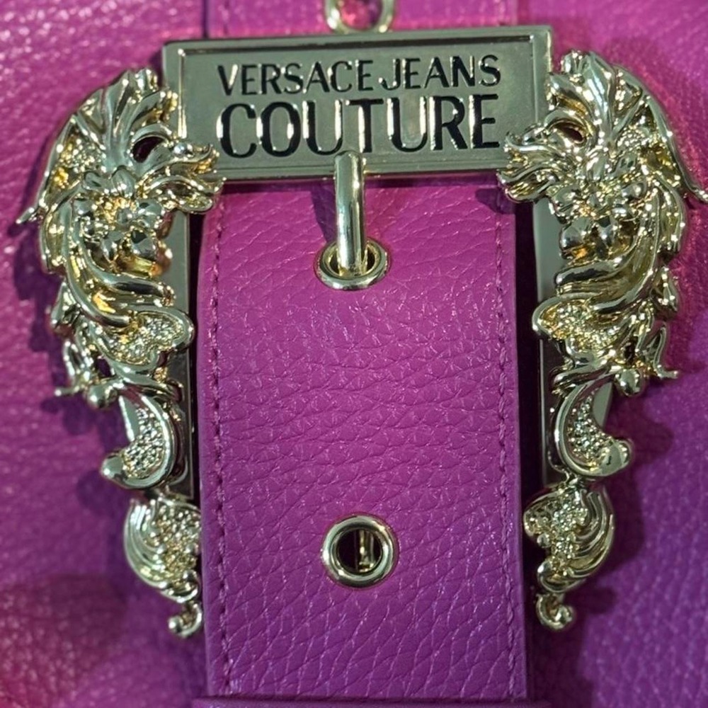 Pink Versace Jeans Couture handbag with gold hardware